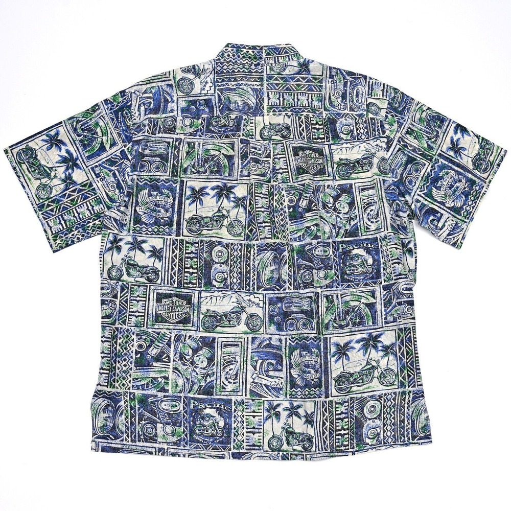 Harley Davidson Tori Richard Hawaiian Camp Shirt Mens XL Abstract All Over Print - Picture 8 of 10